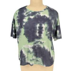 CHAMA T-Shirt Green Black Tie Dye Drop Shoulder Plus Size 4XL